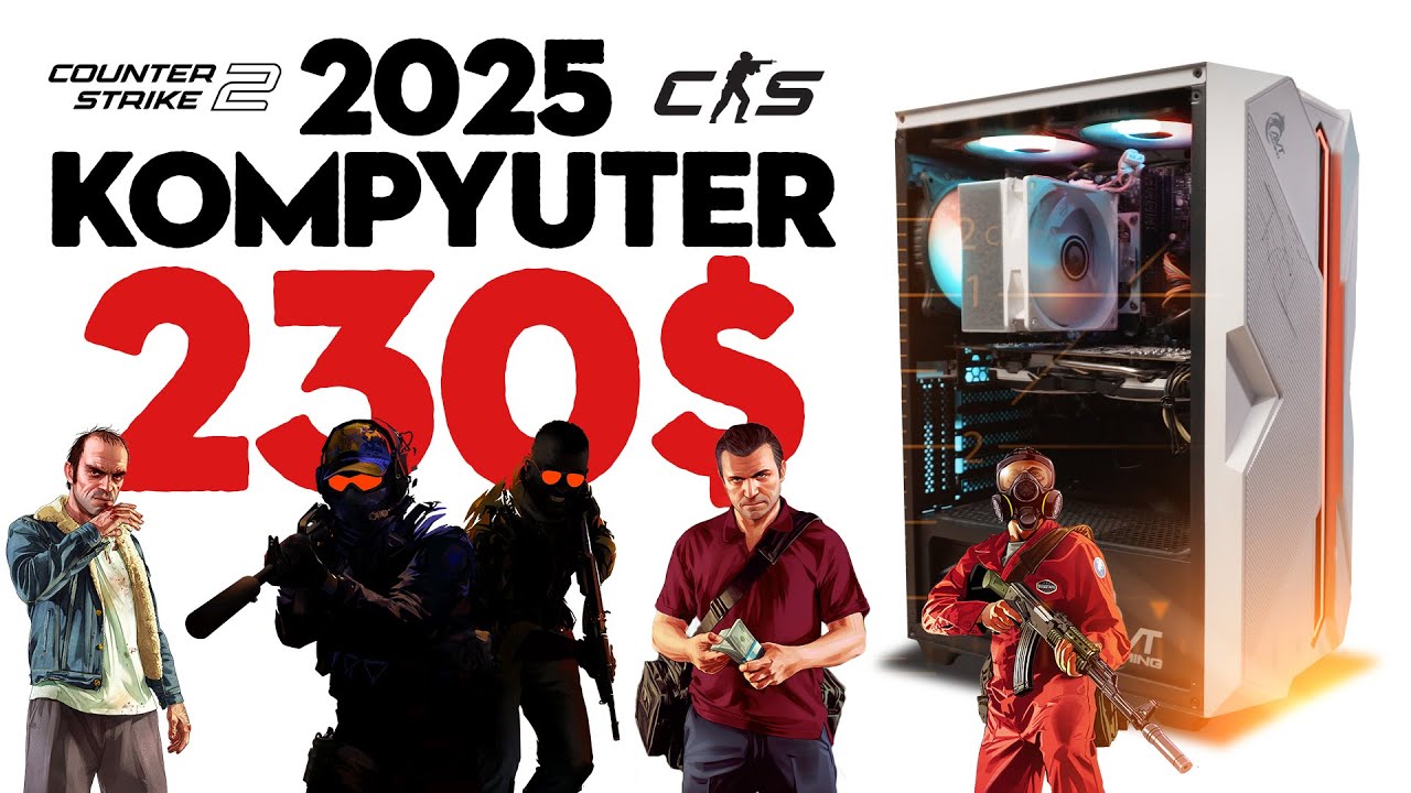 230$ Counter strike 2 uchun kompyuter terish 2025 RX 580 i5 6500 oq zborka + o'yinda test qilamiz