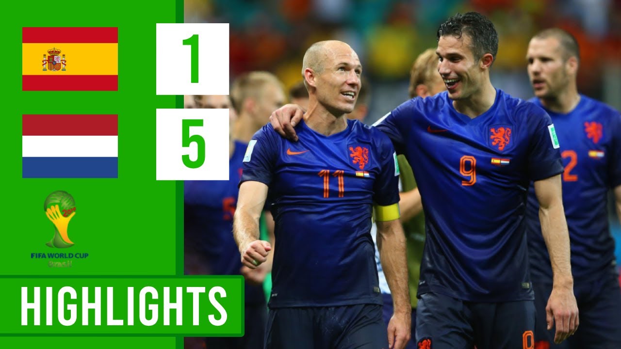 Spain vs Netherlands 1-5 World Cup 2014 ● All Goals & Highlights (13/06/2014)