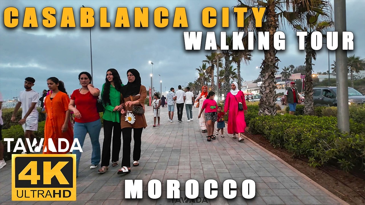 CASABLANCA - AIN DIAB walking tour - Casablanca Morocco 4K UHD