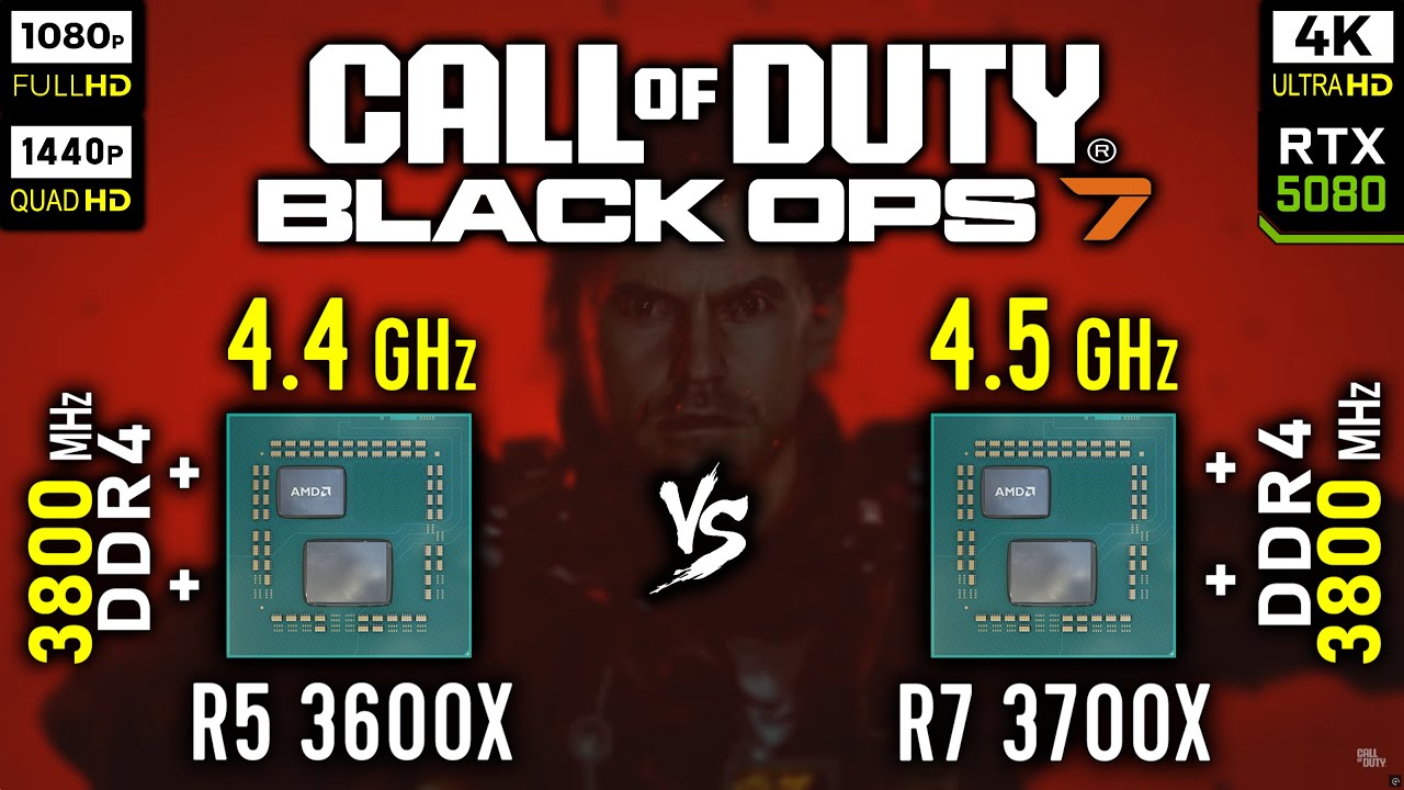 Ryzen 5 3600X vs Ryzen 7 3700X in Call of Duty: Black Ops 7 | RTX 5080 [ 1080p, 1440p, 4K ]