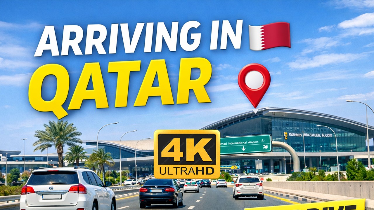 Doha Airport Arrival Drive in Daylight | Hamad International Airport 4K