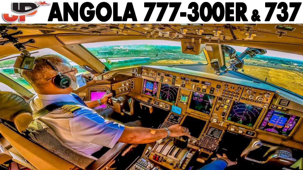 Angola Boeing 777-300ER & 737 Cockpit Across Africa & Europe