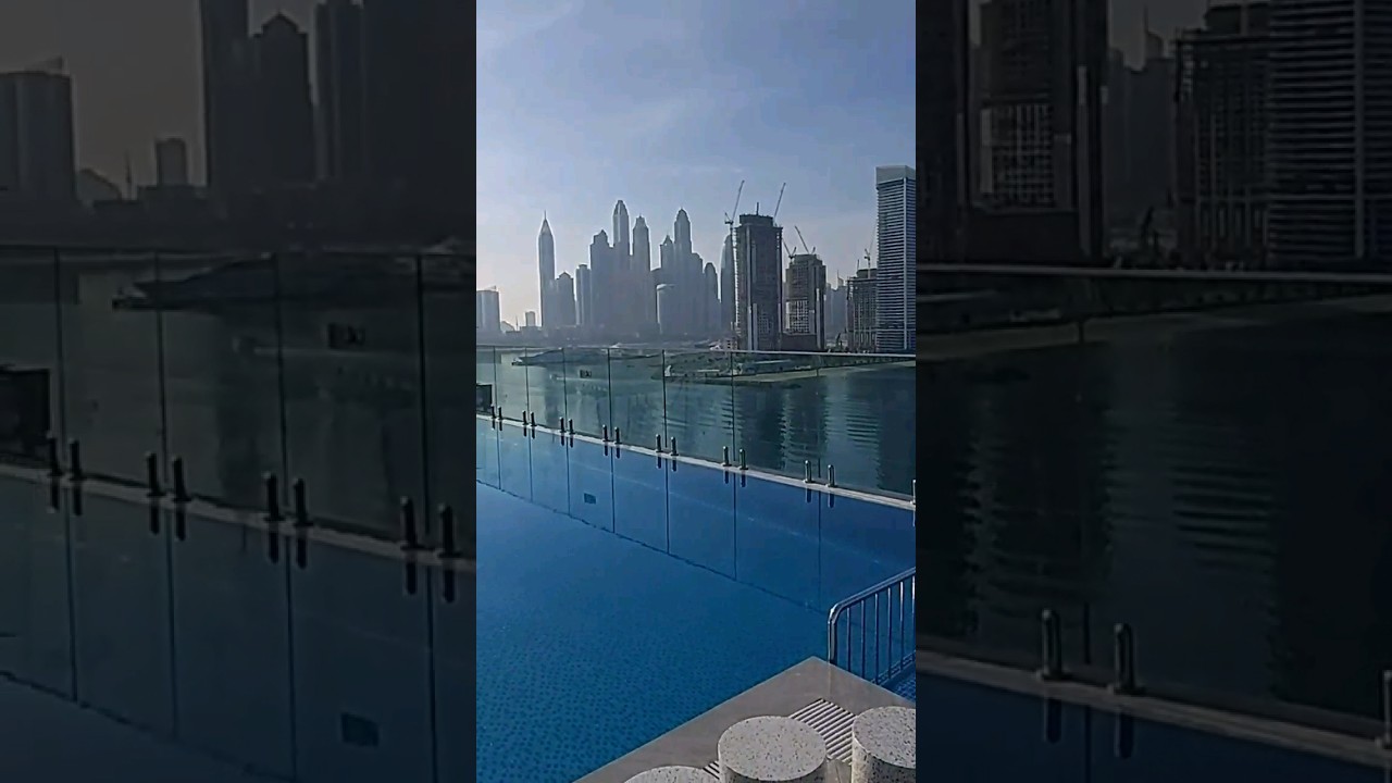 The swimming pool at the Voco Palm Beach Hotel, Dubai