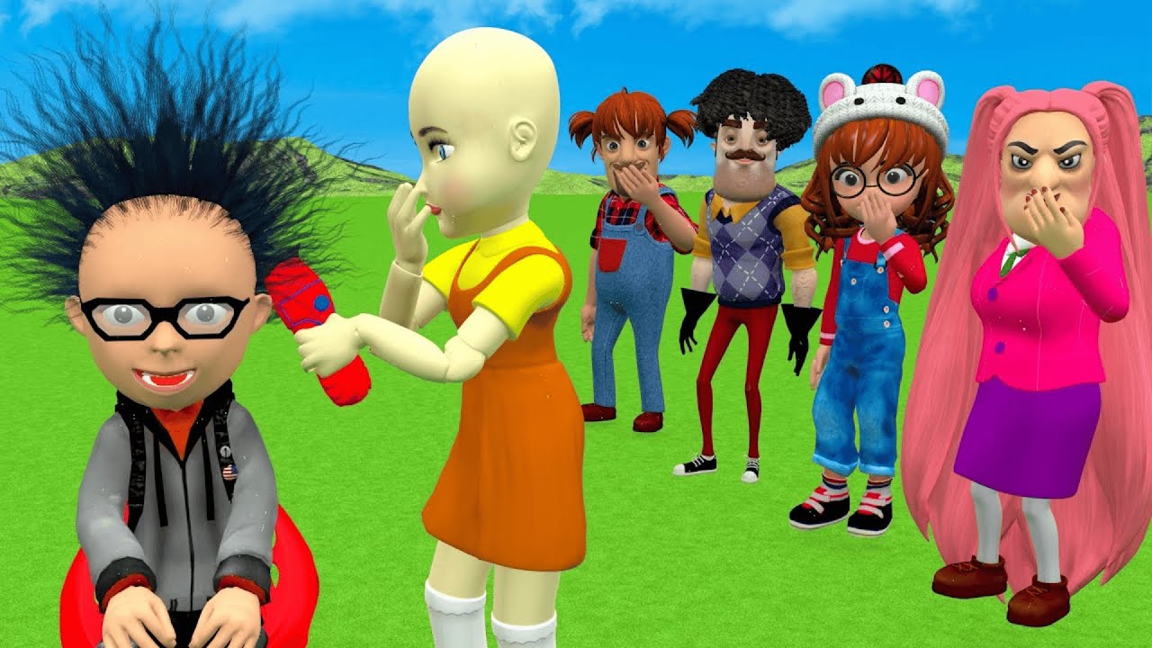 Scary Teacher 3D vs Squid Game Who Will Have The Most Beautiful Hair 5 Times Challenge