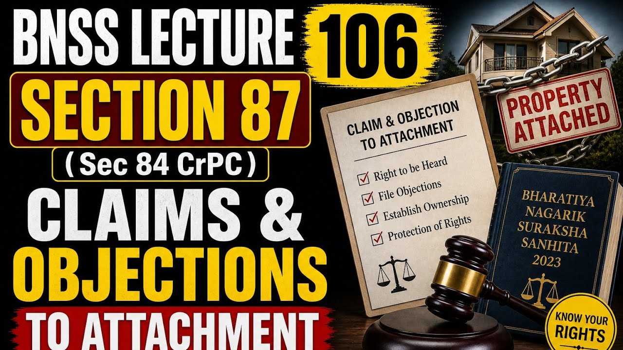 BNSS LECTURE 106 SECTION 87 Claims & Objections to Attachment