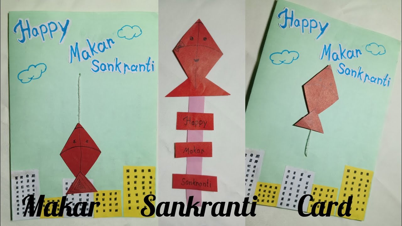 Easy Makar Sankranti greeting card 🪁 | DIY Greeting Card || Makar Sankranti Pop up card tutorial#diy