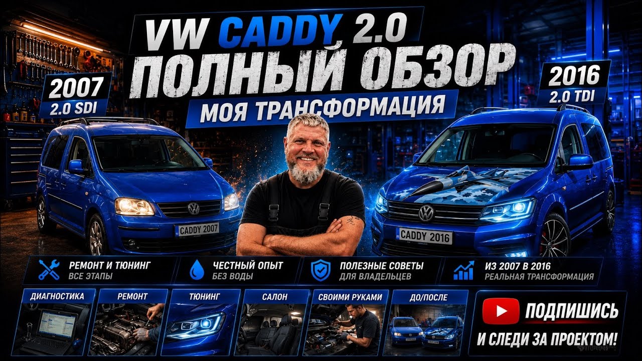 VW Caddy 2.0 SDI 2007: Полный обзор синего истребителя — Моя трансформация  My Transformation с2012г