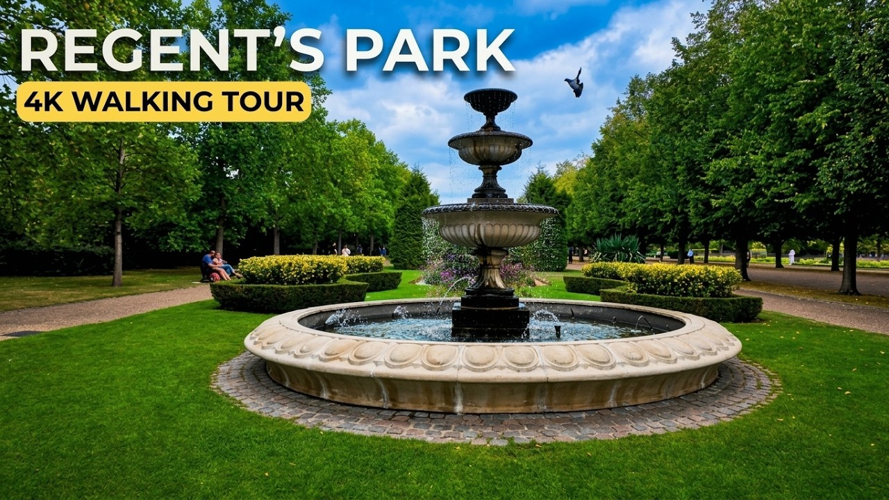 London Regent's Park Walking Tour 4K | London Walk 4K | Live London Music