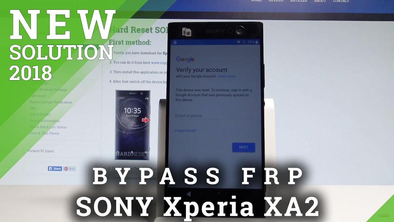How to Bypass Google Verification in SONY Xperia XA2 - Unlock FRP May Security Patch