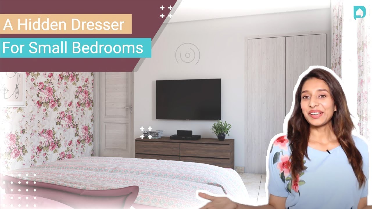 Hidden Dressing Table For Small Bedroom | Dressing Unit Design Ideas for Small Bedroom | DesignCafe