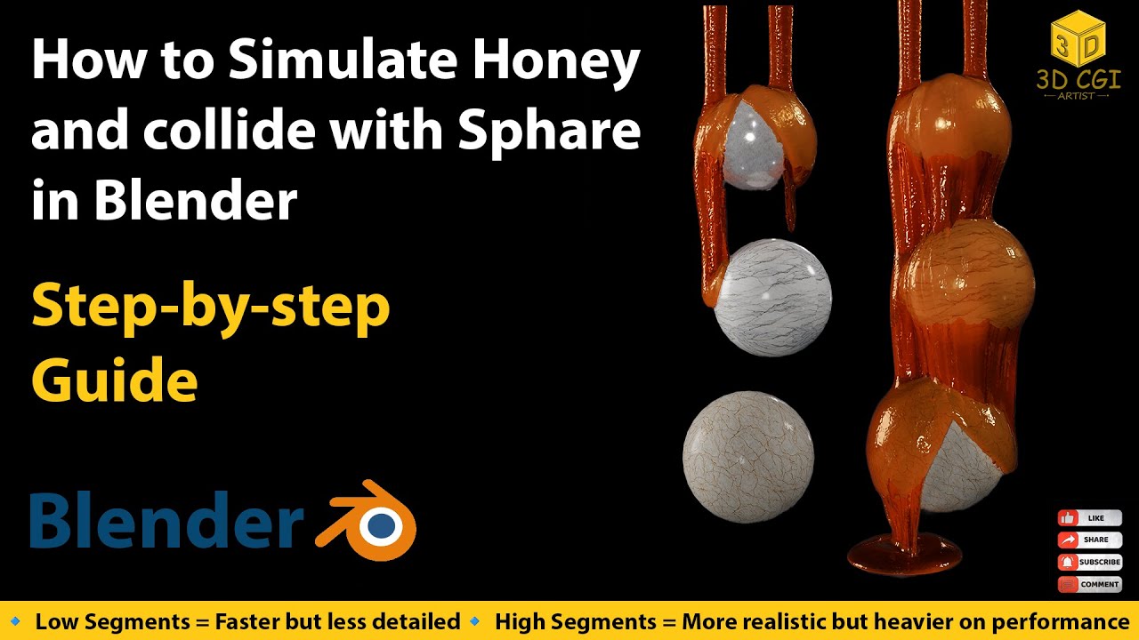 🎥 How to Simulate Honey & Collide with Sphere in Blender 🍯⚽ #tutorial