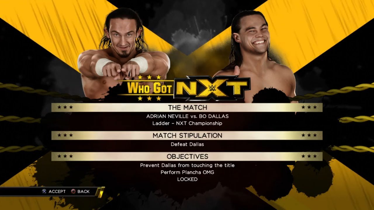 WWE 2K15 - Match #2 - Adrian Neville vs Bo Dallas [Who Got NXT] (1080p)