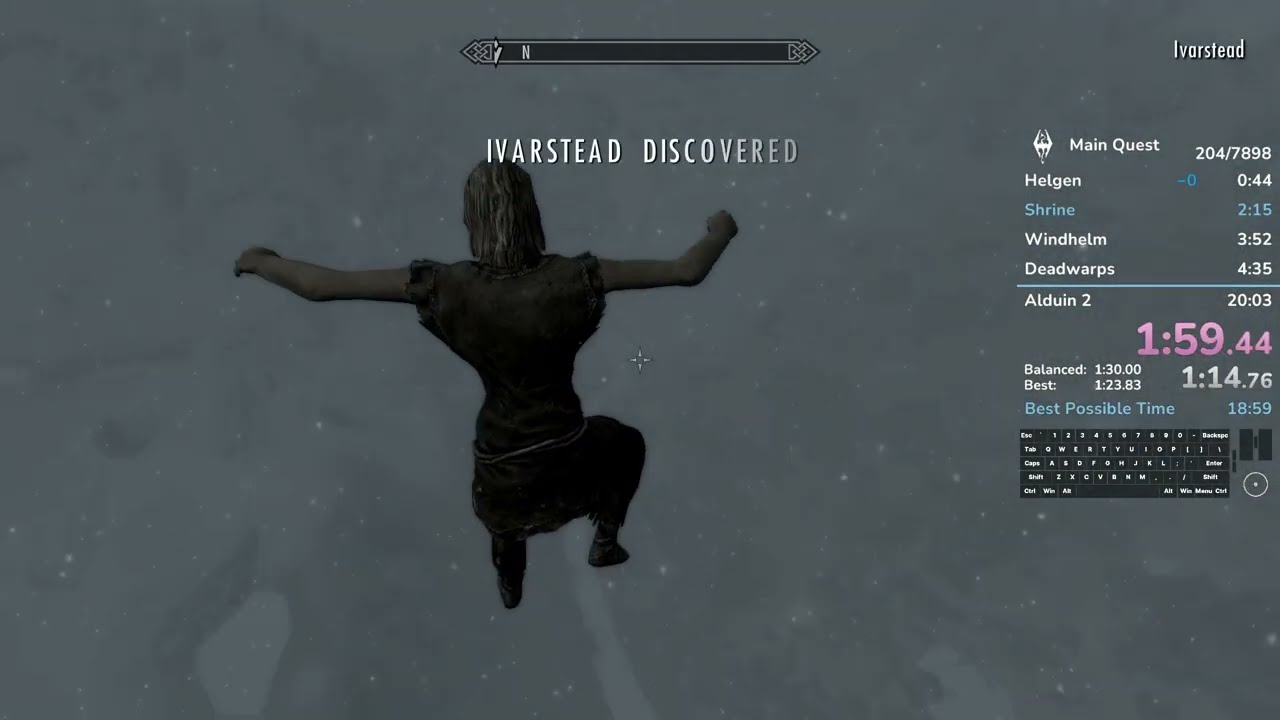 Главный квест Skyrim WR (19:55 IGT)