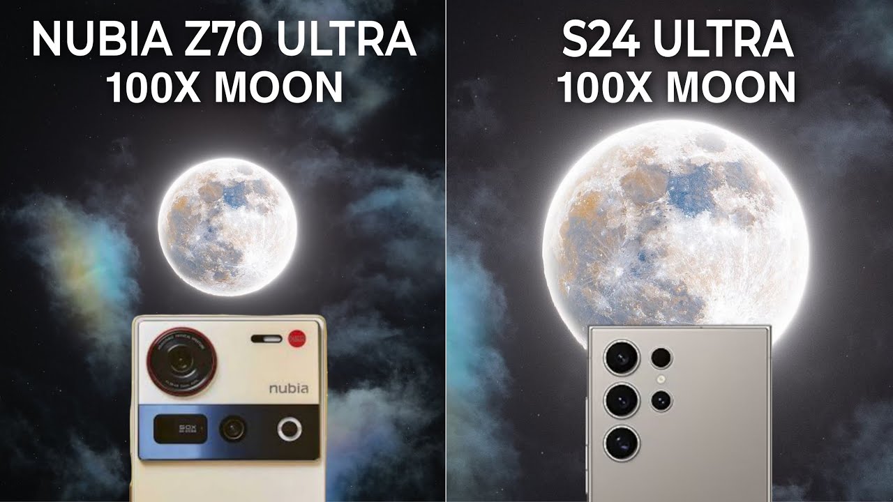 Тестирование Nubia Z70 Ultra против Samsung Galaxy S24 Ultra Live Super Moon Zoom