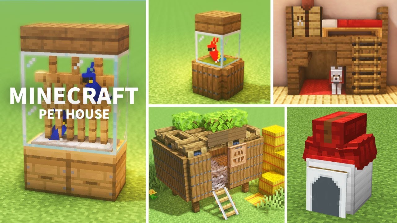 【マイクラ】ペット小屋の作り方10選！犬小屋・鳥かご(ミニ建築)