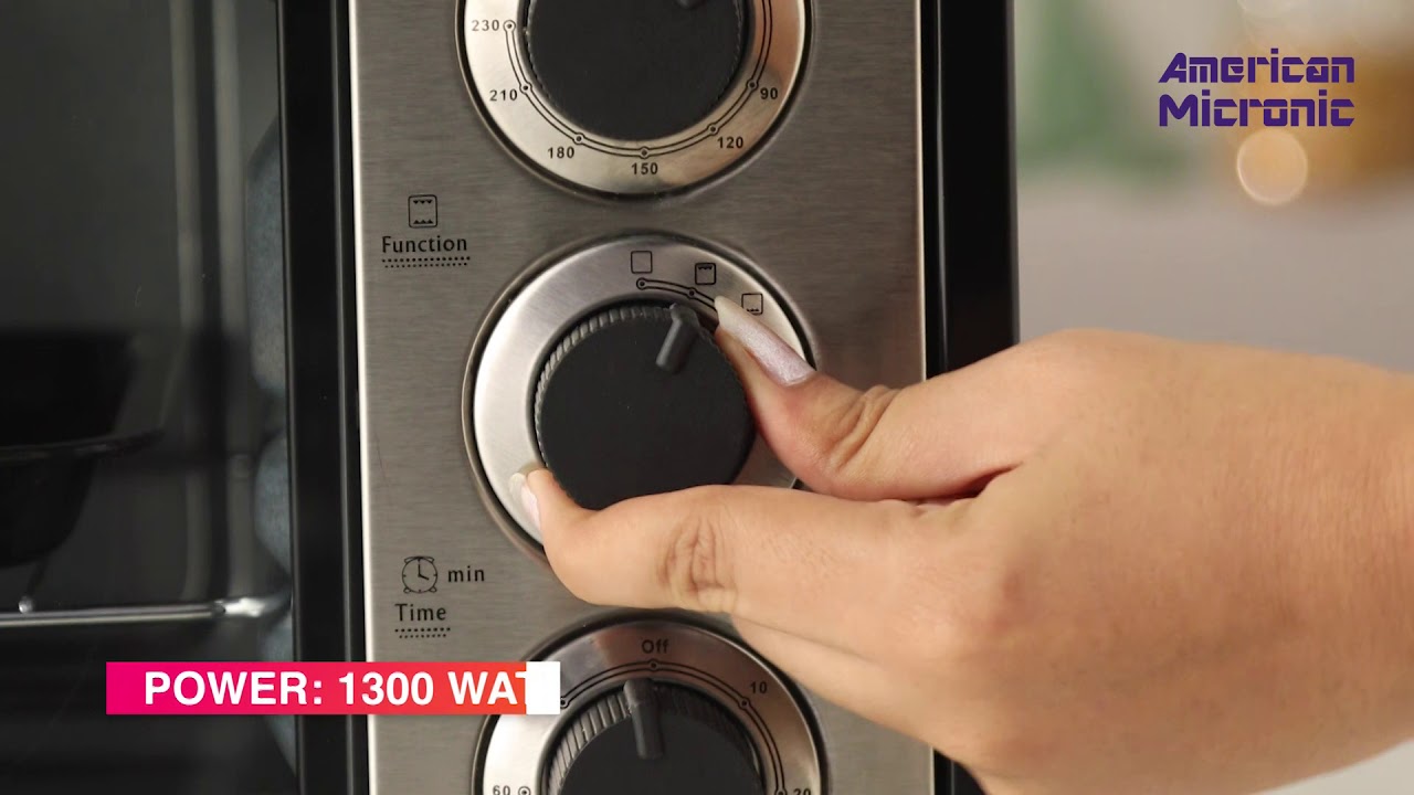 American Micronic   15 Liters Oven Toaster Griller OTG 230V Ac, 1300W, 60 Minutes Timer   Black