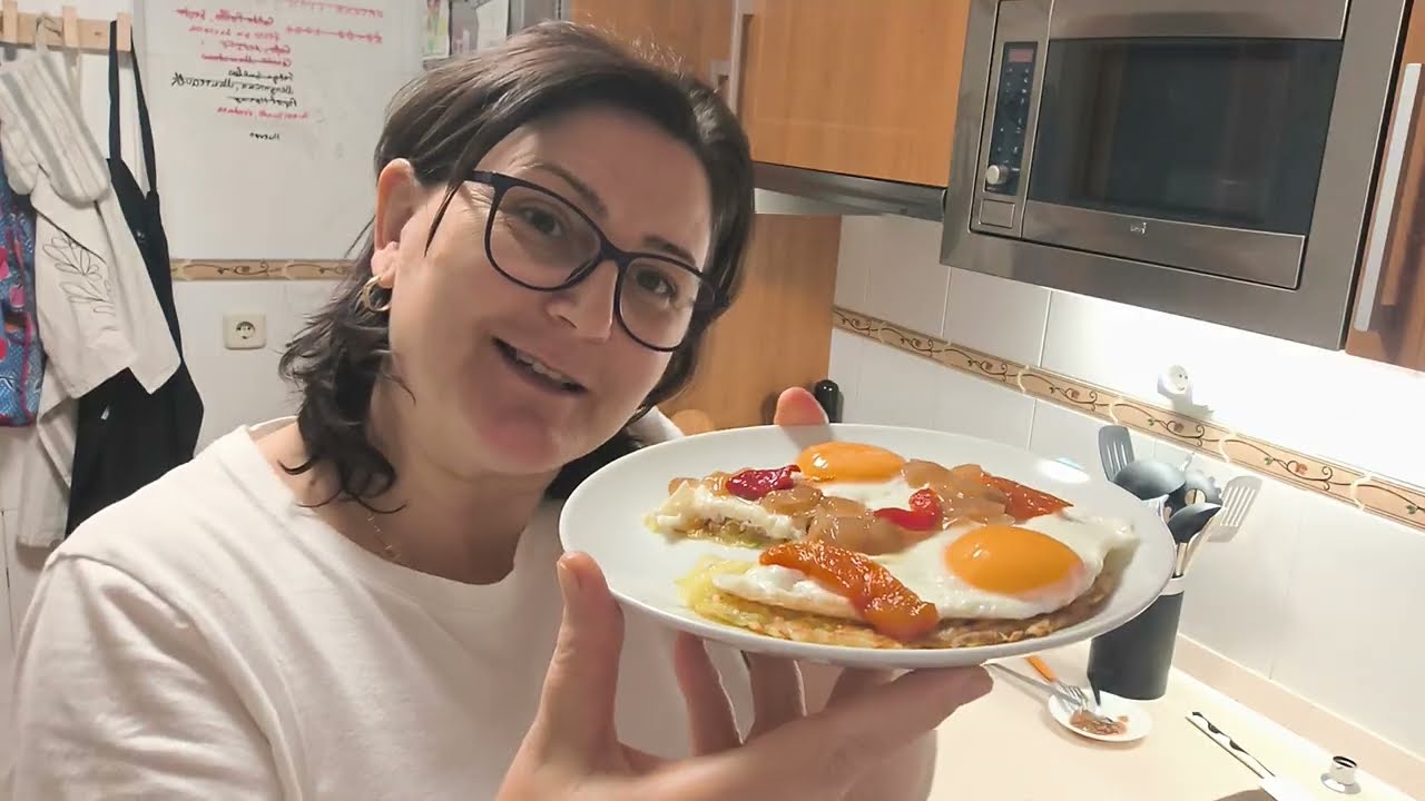 Creps de patatas con huevos fritos
