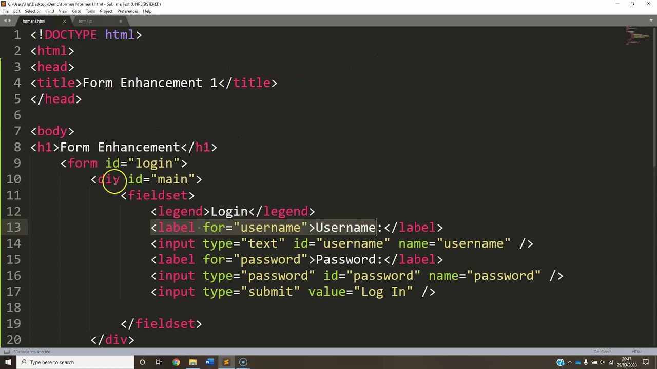 Form enhancement with HTML and Javascript - Part 2/2