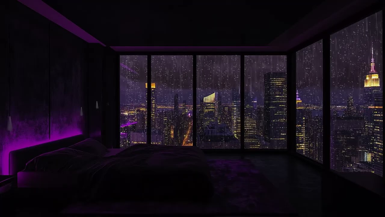 Urban Night Rain Ambience | Gentle City Rain Sounds for Relaxation, Sleep & Calm Mind