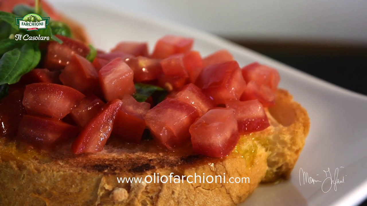 BRUSCHETTE  POMODORO E BASILICO CON OLIO IL CASOLARE