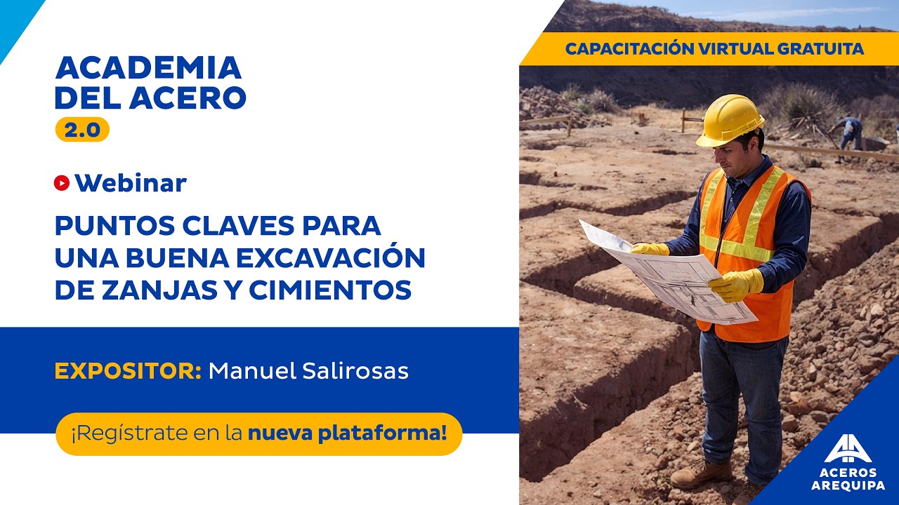 Sesión online GRATUITA | Puntos claves para una buena excavación de zanjas y cimientos