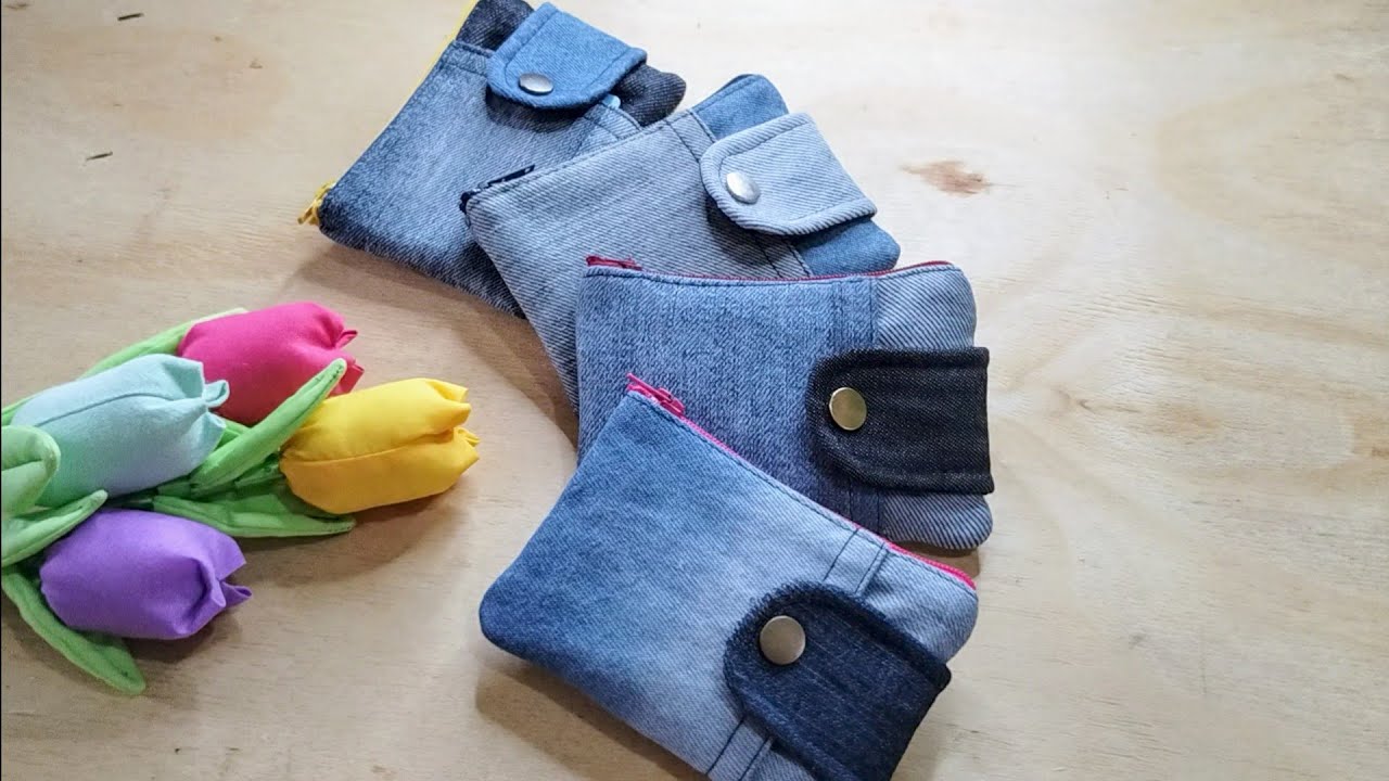 Un modelo más / monederos de jeans reciclados / monederos de tela / proyectos para vender