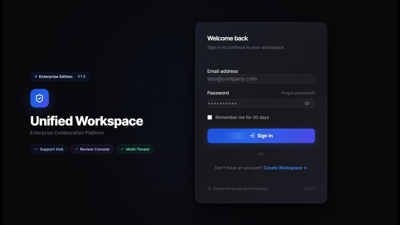 Demo Video- Unified Org Workspace