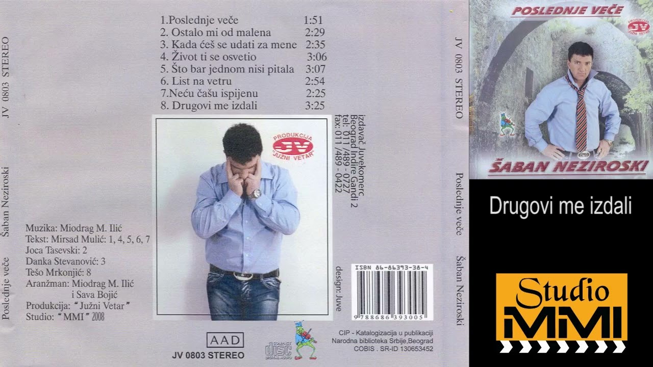 Saban Neziroski i Juzni Vetar - Drugovi me izdali (Audio 2008)