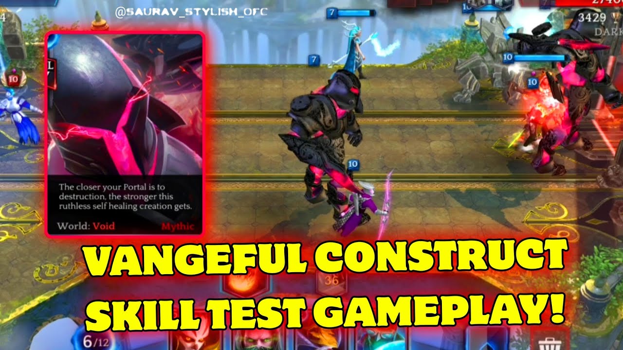 Vengeful Construct new mythic Card Gameplay and ability TEST | Heroic Magic Duel Like@CastleCrush