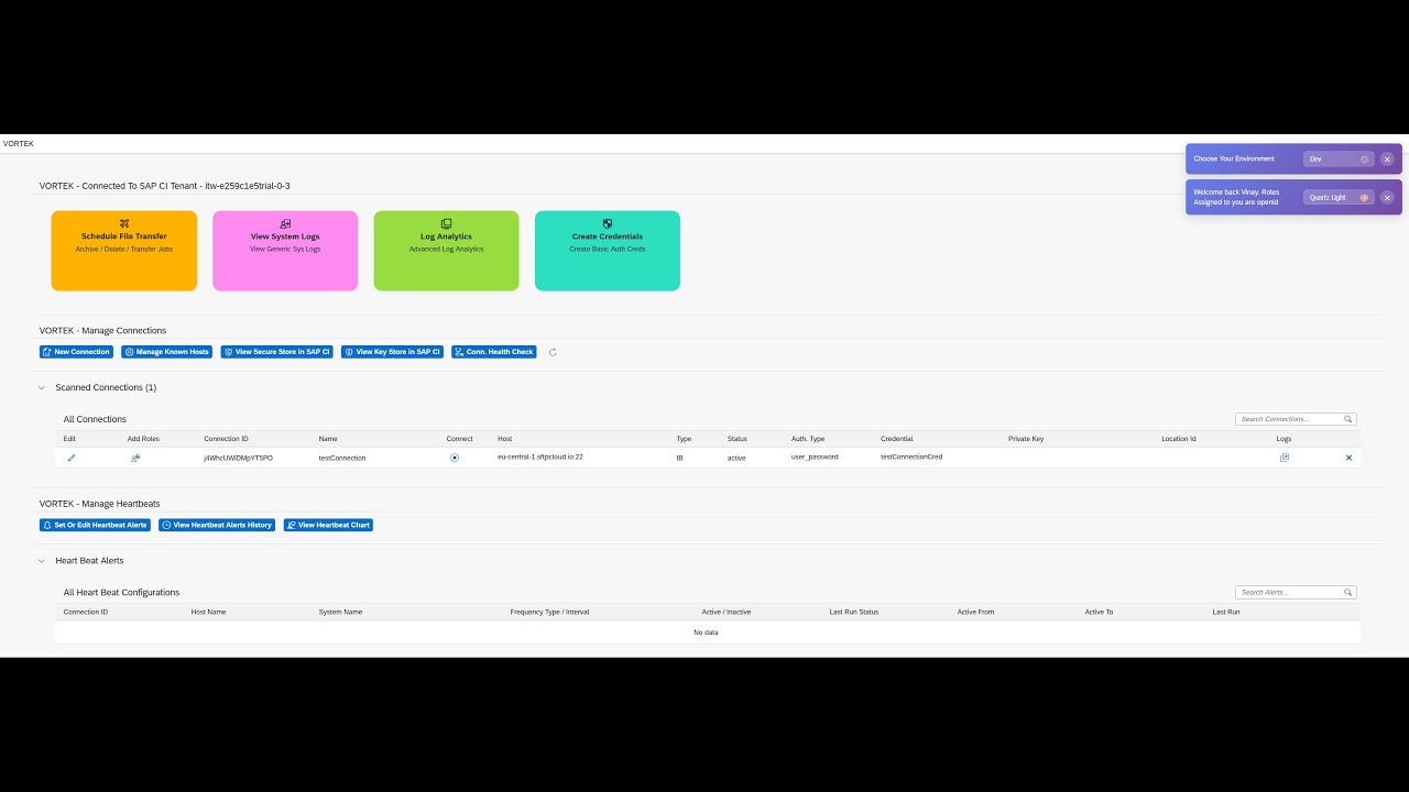 VORTEX - SFTP UI Capabilities - Demo