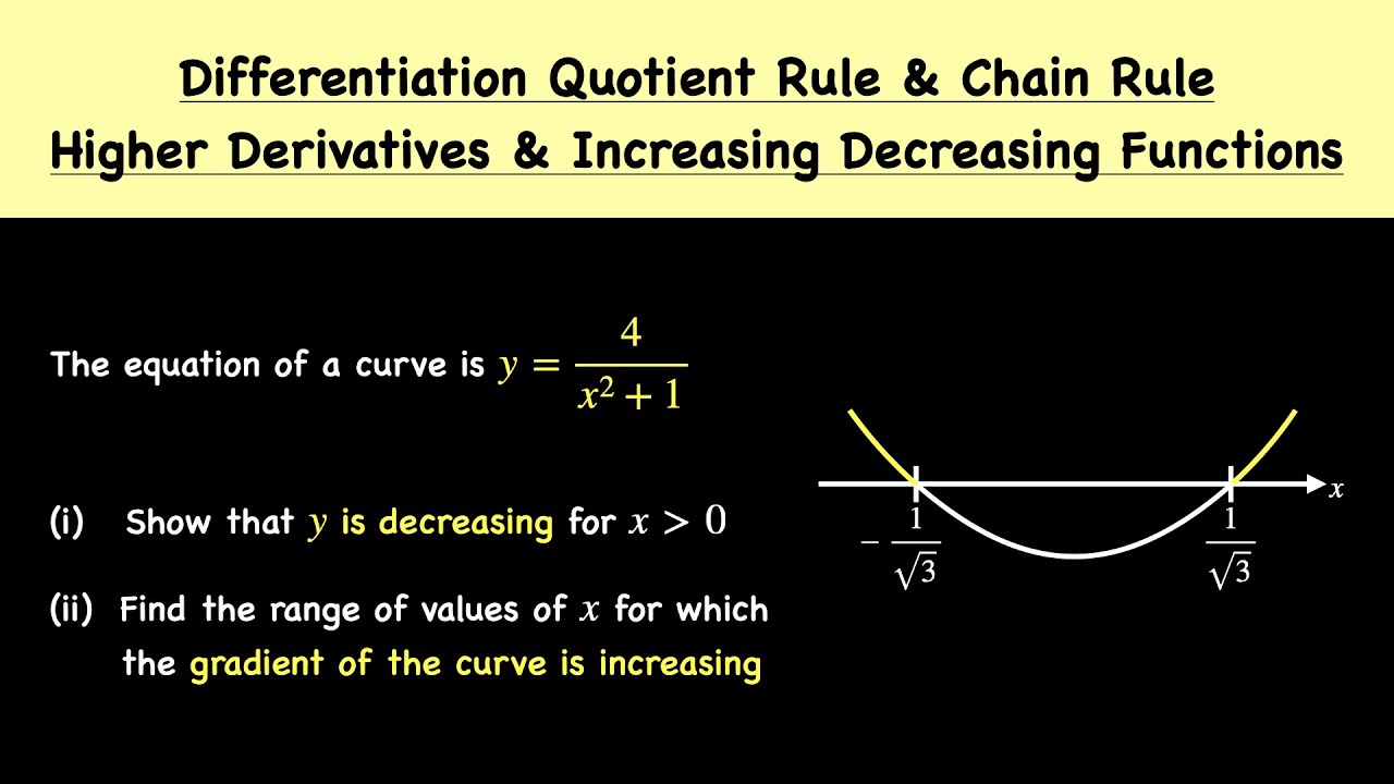 Differentiation - Increasing And Decreasing Functions Chain Rule | O-Level Additional Math