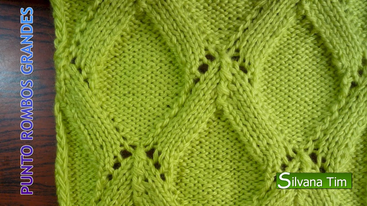 Aprende a Tejer Punto Rombos Grandes en Tricot con Dos Agujas / Silvana Tim