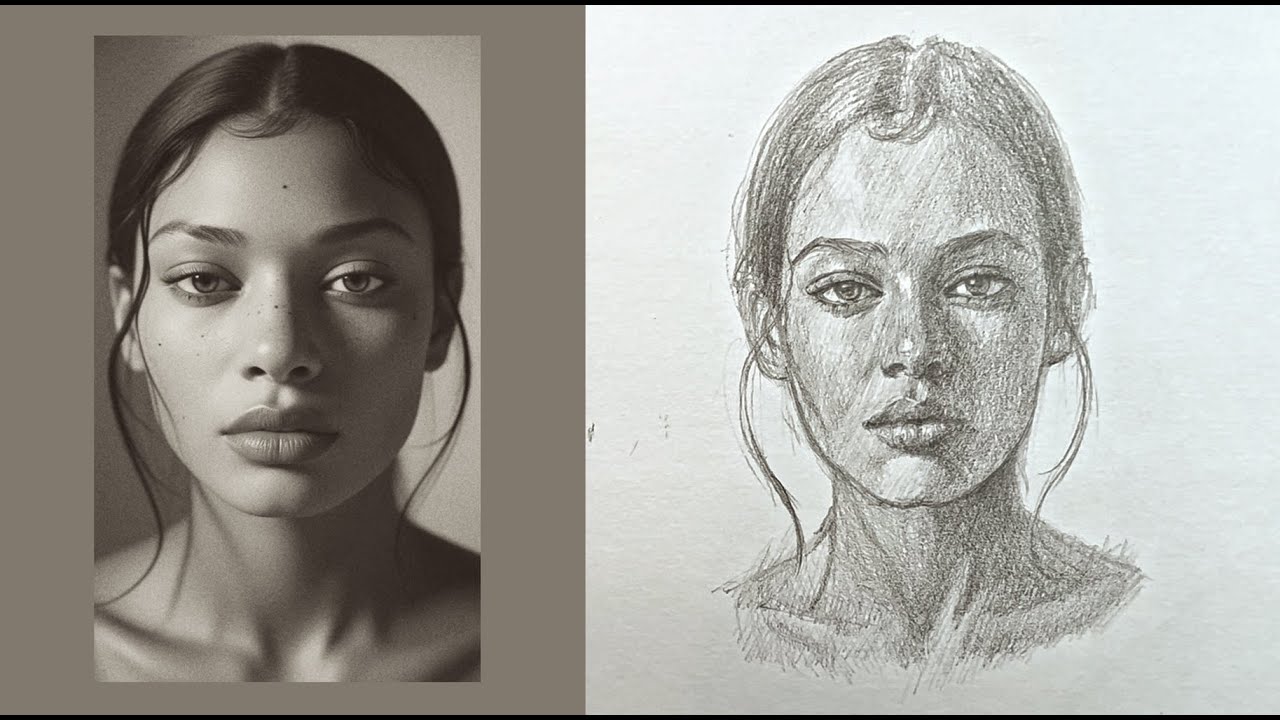 Draw a Realistic Face of a Woman with Darker Skin Tone! Beginner-Friendly