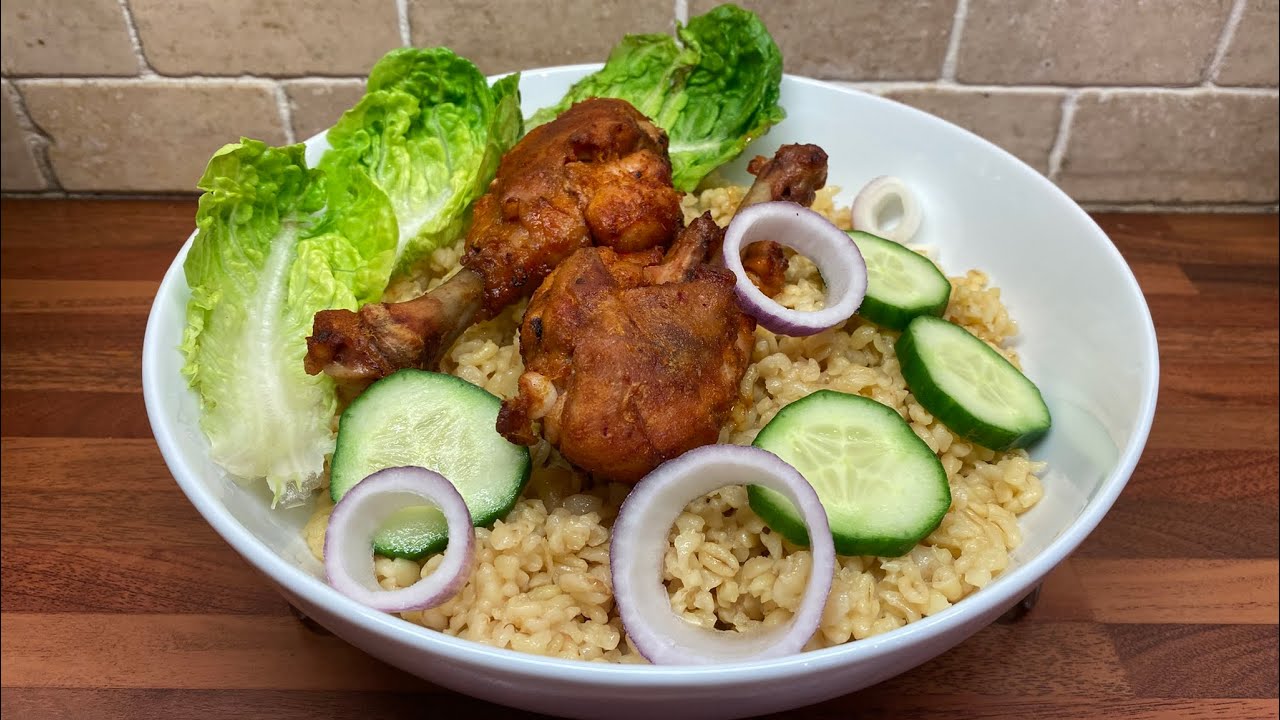 ~Turkish cuisine~ plain bulgur rice with grilled chicken. 