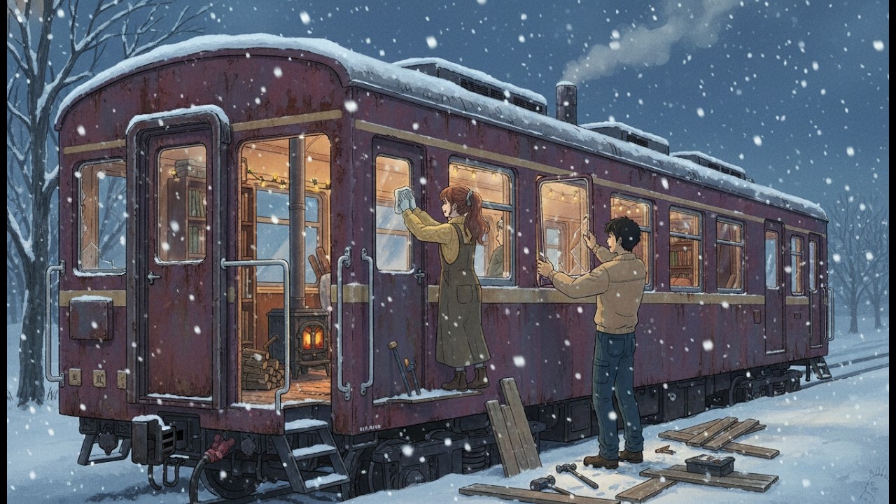 From Frozen Train to Warm Winter Nest | Ghibli-style ASMR