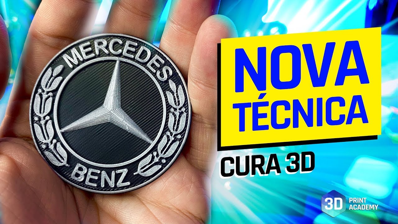 [NOVA TÉCNICA] Impressão 3D Colorida no Cura 3D SEM PAUSAR IMPRESSORA (Logo Mercedes Benz)