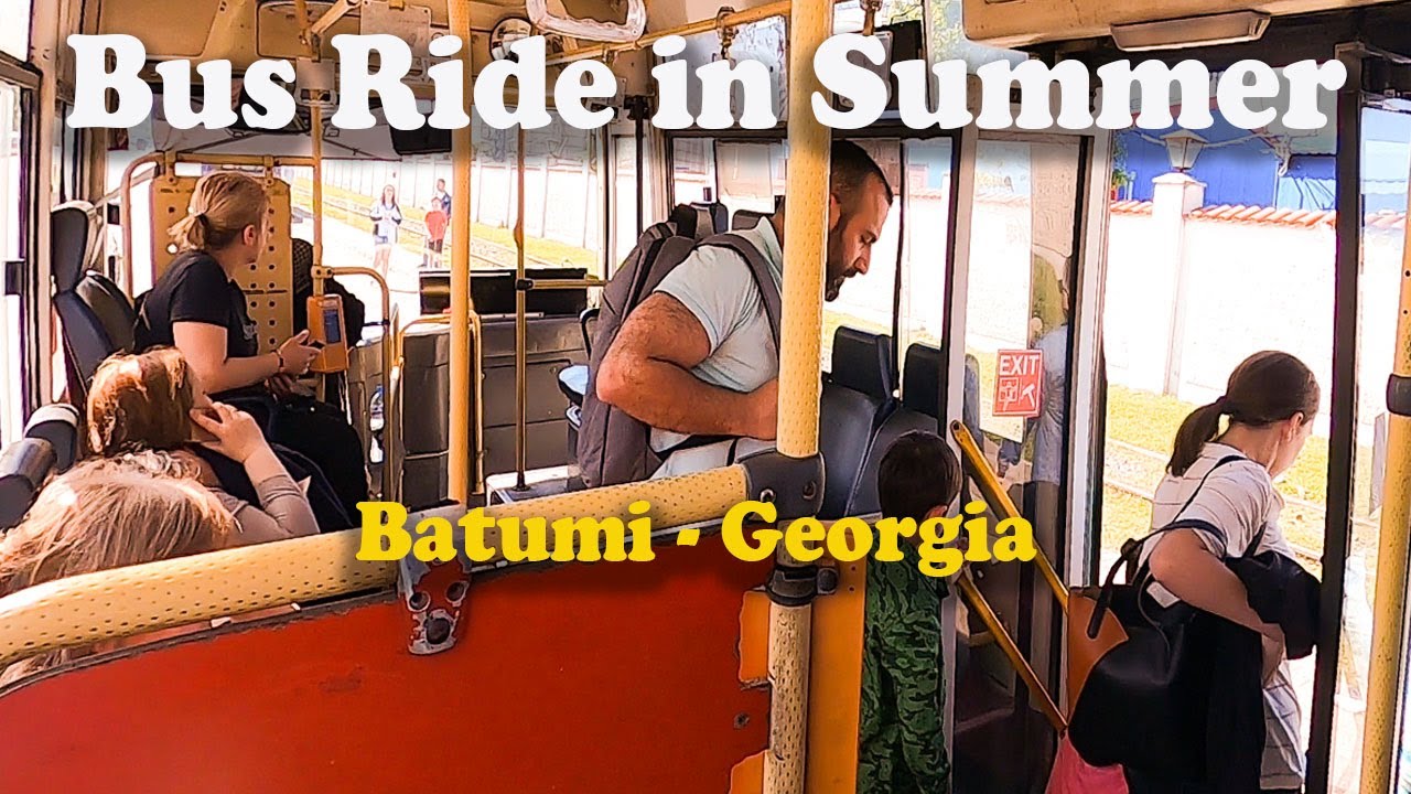 Bus Ride in City in Summer - Batumi - Georgia
