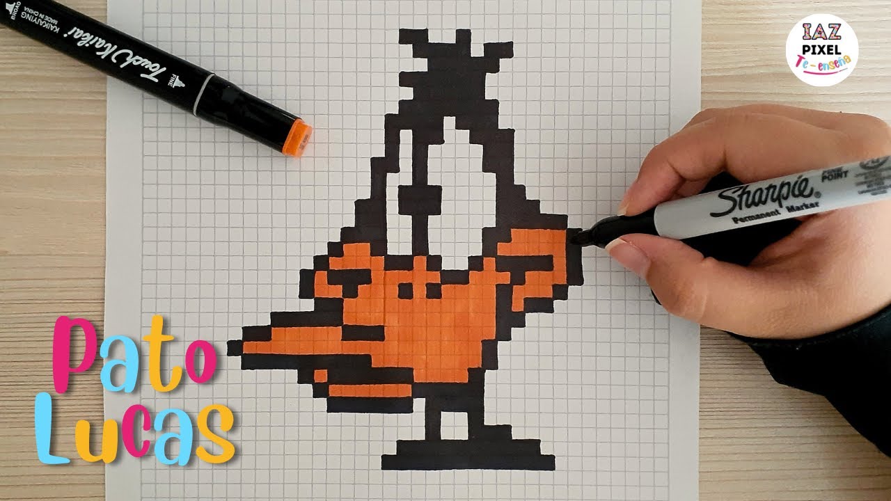 Como dibujar a el PATO LUCAS en PIXEL ART – Tutorial paso a paso.