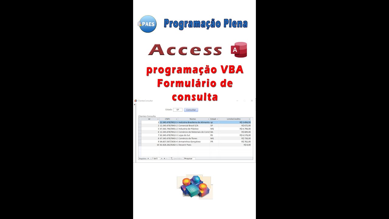 Programação VBA Access, programando formulário de consulta com filtro.