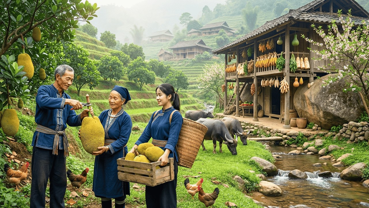 Life at 1,600m in Northwest Vietnam - This is a great way to harvest jackfruit - Farm Fresh | Part 1