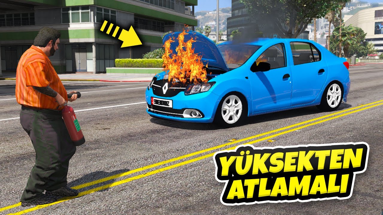 Tüplü Ucuz Arabalar Yüksekten Atlamalı Sağlamlık Testinde - GTA 5