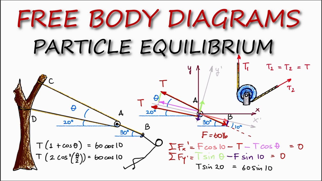 FREE BODY DIAGRAMS and Particle Equilibrium in 9 Minutes! (Statics)