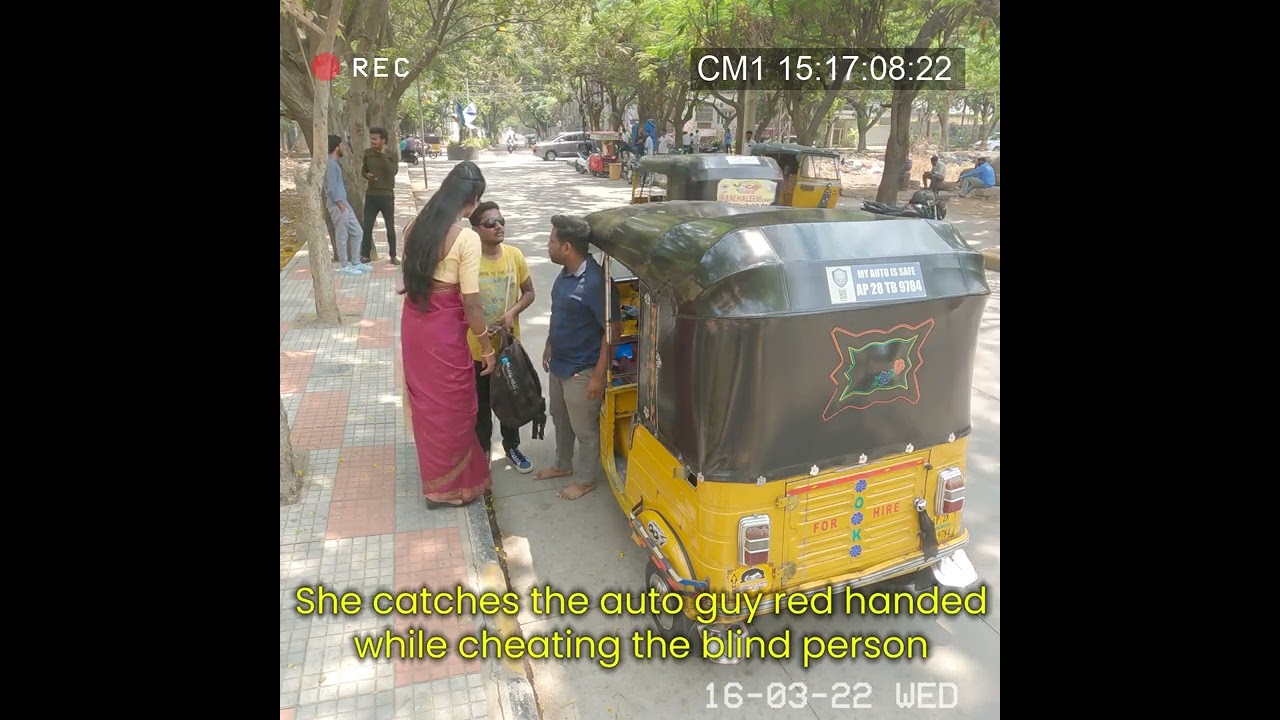 Blind person and auto Rikshawa