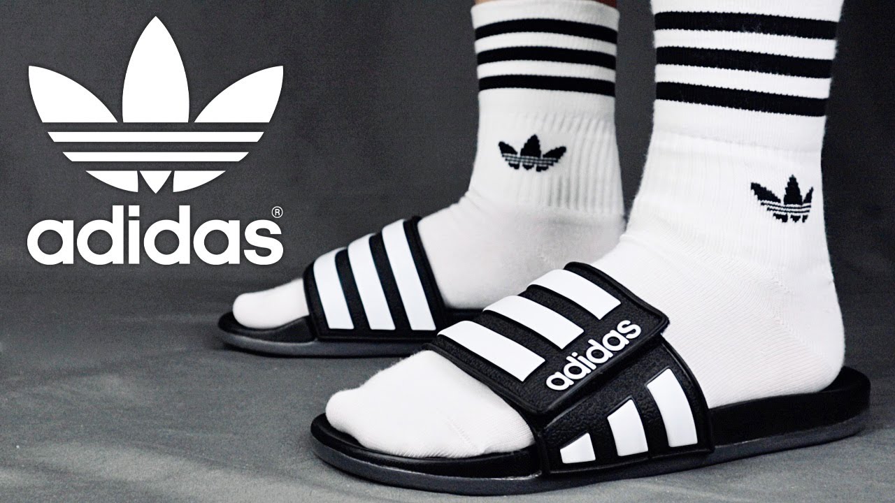 Adidas Comfort Slides + Crew Socks REVIEW | On Feet