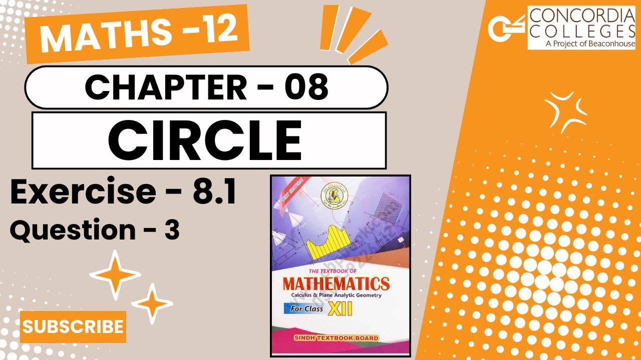 Exercise 8.1- Question -3 | Class 12 | Chapter 8 . Circle | #sindhboard  #maths #circle