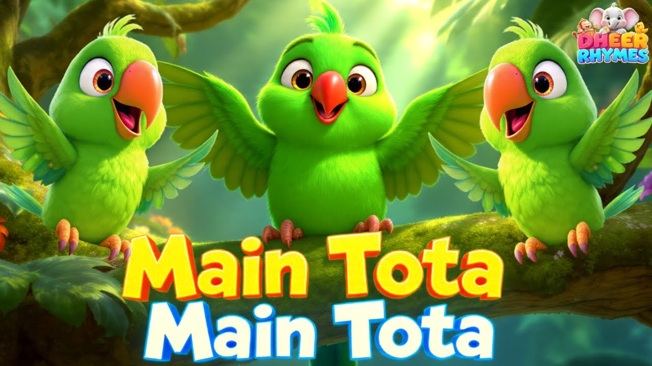 Main Tota Hindi Rhyme | Kids Hindi Rhyme | मैं तोता मैं तोता | Dheer Rhymes
