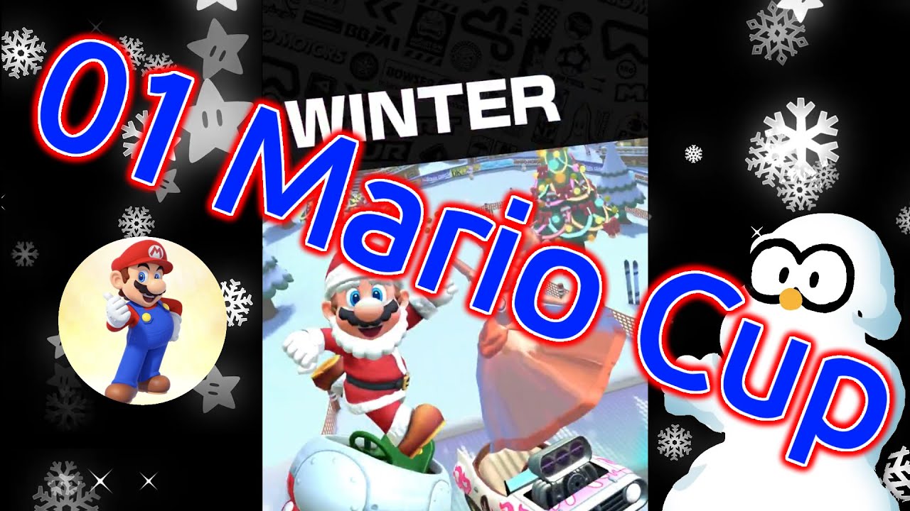 MARIO CUP (01) - Winter Tour: Mario Kart Tour - First (1st) Cup Gameplay - w/ a TIME TRIAL
