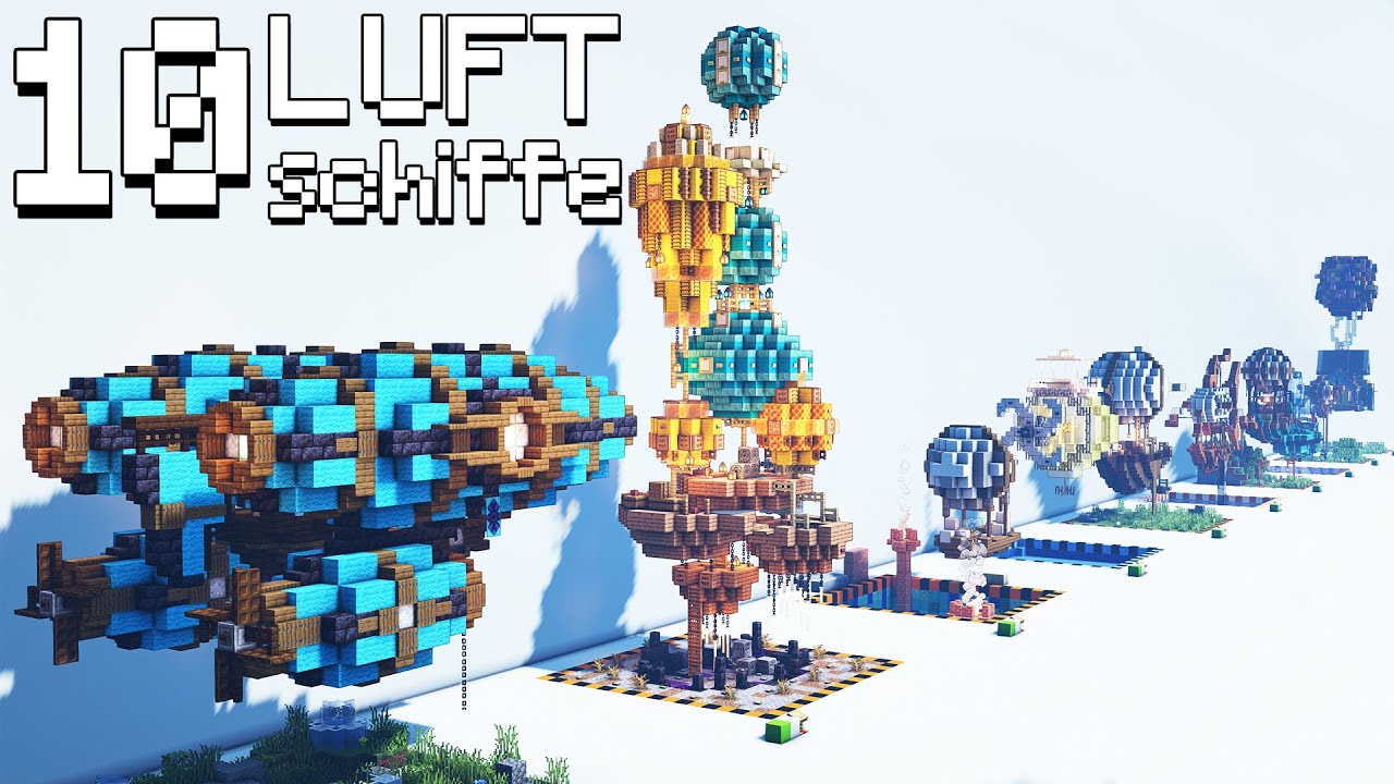 10 Luftschiffe in Minecraft 🔟 Minecraft Luftschiff bauen deutsch