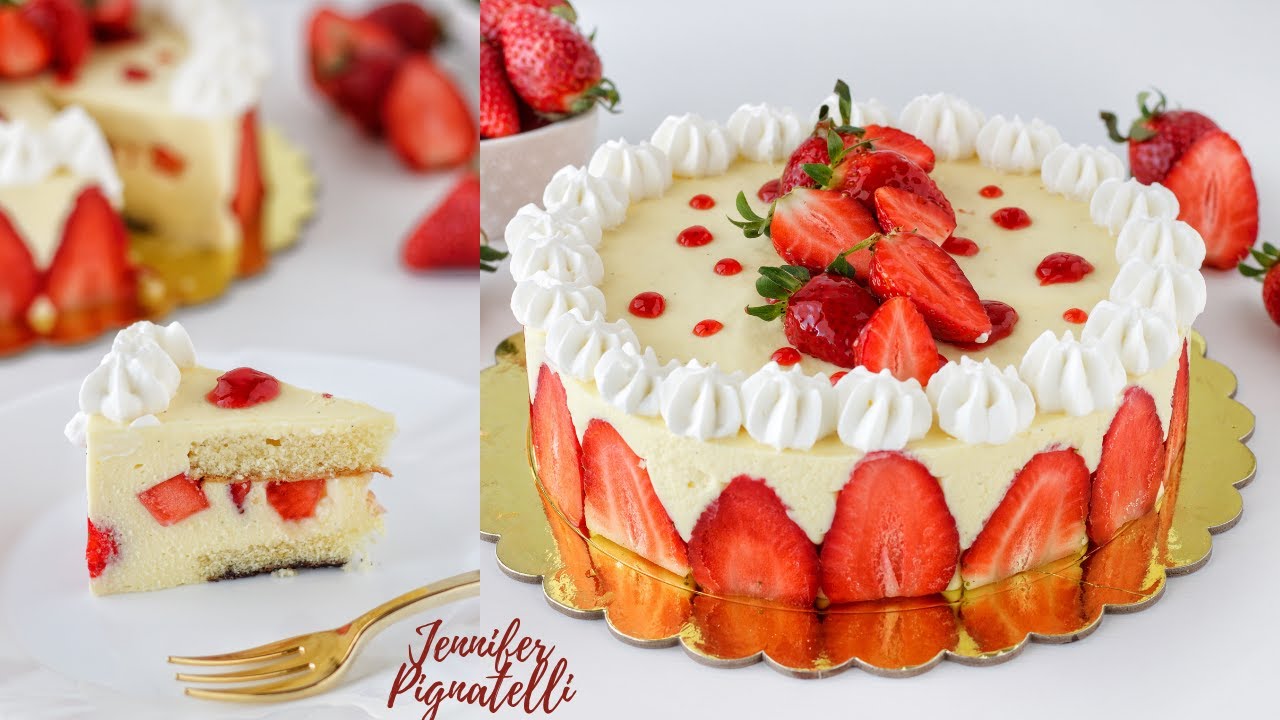 TORTA FREDDA ALLE FRAGOLE🍓 FRAISIER Facile e BUONISSIMA! | Jennifer Pignatelli