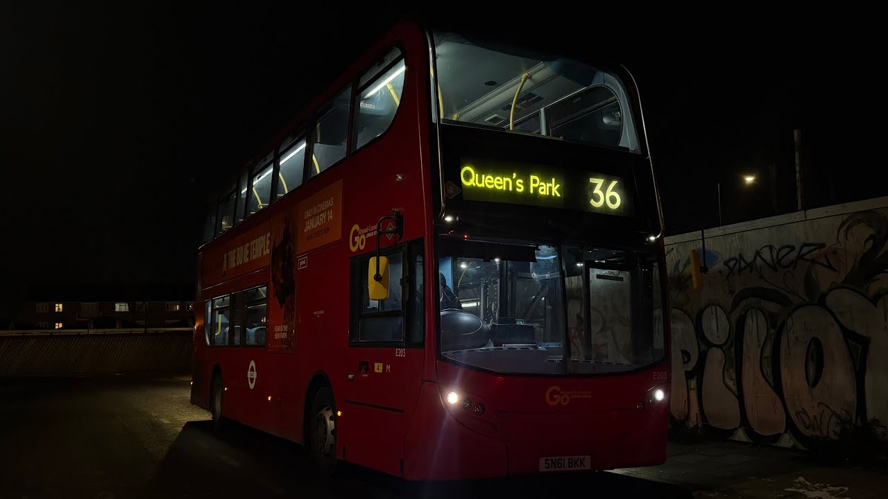 Full Route Visual | Route 36 | New Cross Gate to Queens Park | Go Ahead London E400 | E203 SN61 BKK